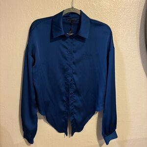 Guess Blue Satin Blouse
